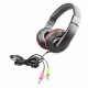 Наушники HQ-Tech E-H032 Black, 2 x Mini jack (3.5 мм), накладные, регулятор громкости, кабель 2 м